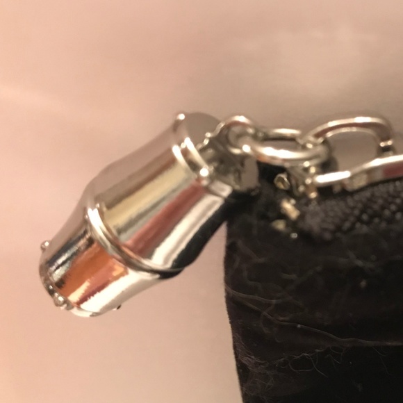 Gucci  bamboo black velvet clutch - Picture 5 of 7